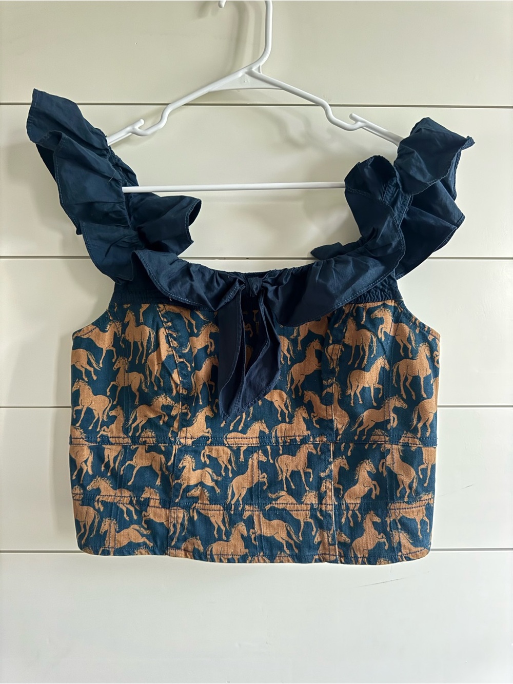 Anthropologie Horse Maeve Flutter-Sleeve Crop